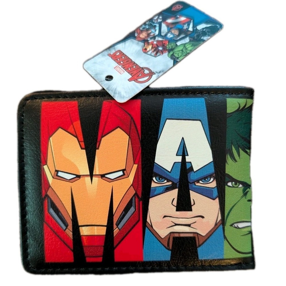 Marvel Avengers Bi-Fold‎ Wallet Buckle-Down Iron Man Hulk Thor Black Panther